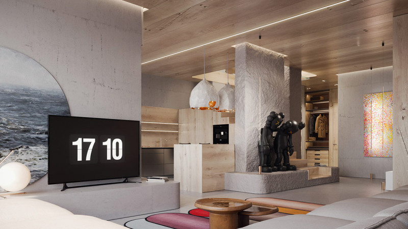 200 m2 luxus egy felhőkarcolóban, 4 szinten