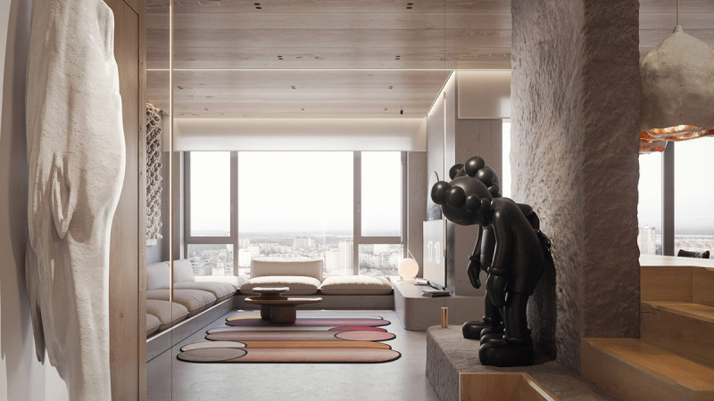200 m2 luxus egy felhőkarcolóban, 4 szinten