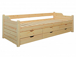 ETSB-80 5 fiókos tömör borovi fenyő ágykeret 80x200