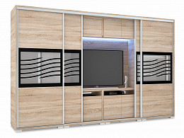 BNGK-318 TV-s tolóajtós gardróbszekrény 318 cm