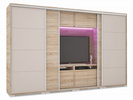 BND-318 TV-s magasfényű tolóajtós gardróbszekrény 318 cm