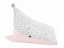 Pompom babzsák, fehér - rózsaszín