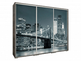 ISV-239 tolóajtós gardróbszekrény 239 cm, New York-i éjszaka
