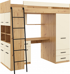 Level galériaágy balos - Artisan tölgy - Krém