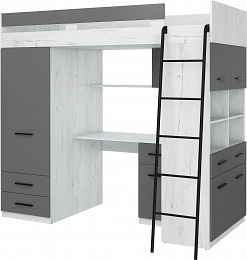 Level galériaágy jobbos - Fehér tölgy - Szürke