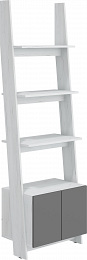 Rack 60 1D könyvespolc 2 ajtó - Fehér tölgy - Szürke