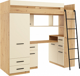 Smyk galériaágy jobbos - Artisan tölgy - Krém