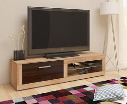 Viki New TV-állvány 1 ajtó - Világos Sonoma tölgy - Sötét Sonoma tölgy