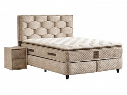 Arte ágyneműtartós kárpitozott boxspring franciaágy, 180x200