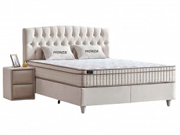 Monza ágyneműtartós kárpitozott boxspring franciaágy, 160x200