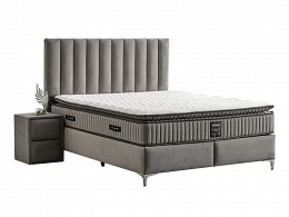 Parma ágyneműtartós kárpitozott boxspring franciaágy, 180x200