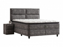 Vesta ágyneműtartós kárpitozott boxspring franciaágy, 180x200