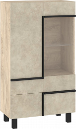 Lars  vitrin 2 ajtó 1 fiók - Endgrain tölgy - Granada mandula