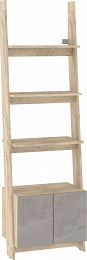 Rack 60 1D könyvespolc 2 ajtó - Endgrain tölgy - Beton szürke