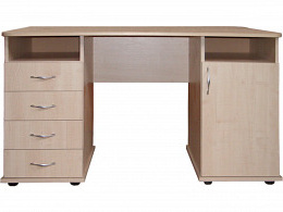 Flat 1 ajtós 4 fiókos íróasztal 140 cm, jobbos