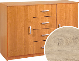 Komód 2 ajtó 4 fiók K-1244S2D - Endgrain tölgy