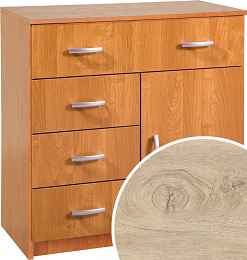 Komód 1 ajtó 4 fiók K-8044S1D - Endgrain tölgy