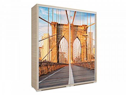 ISV-160 tolóajtós gardróbszekrény 160 cm, Brooklyn-híd