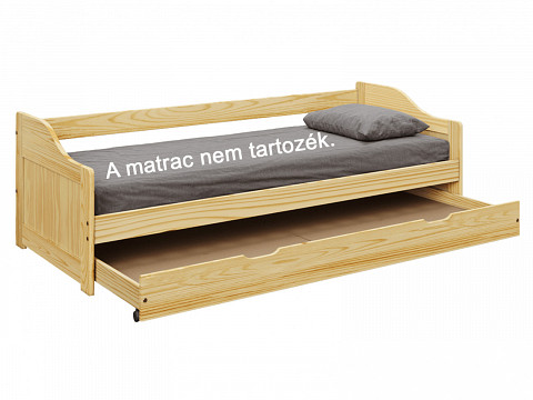 LAU-90 ágykeret vendégággyal 90x200 matrac nélkül