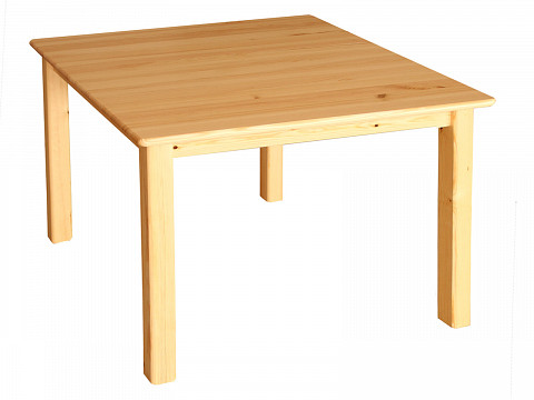 LETS-100 tömör borovi fenyő fix étkezőasztal, 100 cm