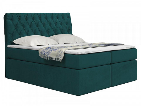 TYP58 boxspring ágyneműtartós kárpitozott bonellrugós matracos franciaágy 160x200