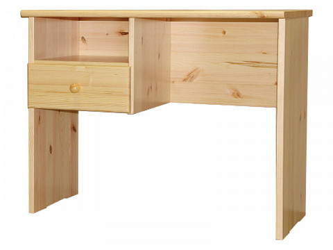 MRS-92 1 fiókos polcos tömör borovifenyő íróasztal, 92 cm