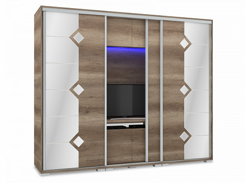 DMND-239 TV-s tolóajtós gardróbszekrény 239 cm