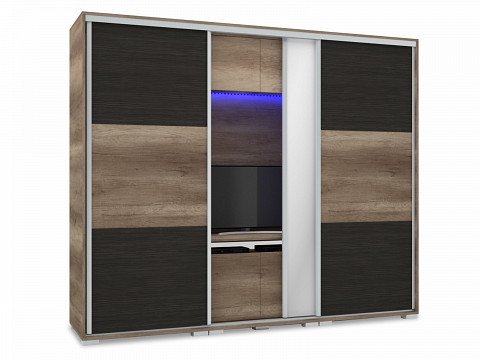 LX-239 TV-s tükrös tolóajtós gardróbszekrény 239 cm