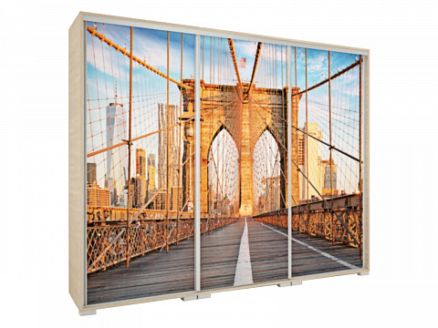 ISV-239 tolóajtós gardróbszekrény 239 cm, Brooklyn-híd