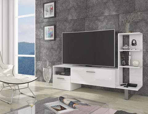 Best TV-állvány - Fehér - Fényes fehér