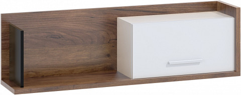 Box fali szekrény 1 ajtó - Tobacco tölgy - Fehér - Fekete