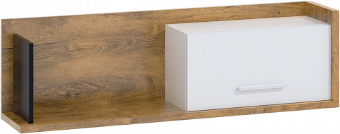 Box fali szekrény 1 ajtó - Burgundy tölgy - Fehér - Fekete