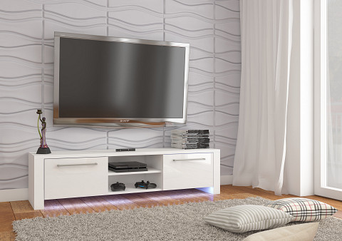 Helix New TV-állvány - Fehér - Fényes fehér