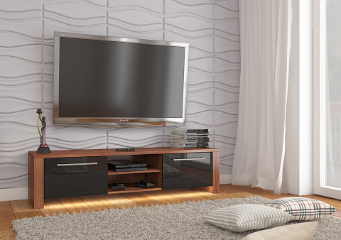 Helix New TV-állvány - Wallis szilva - Fényes fekete