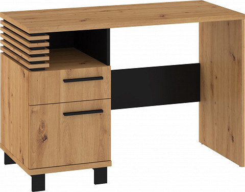 Lamir íróasztal 1 ajtó 1 fiók - Artisan tölgy - Fekete