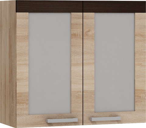 Milo W80PN felső 80 cm széles 2-ajtós üveges konyhaszekrény elem