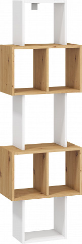 Nordis fali polc - Artisan tölgy - Fehér