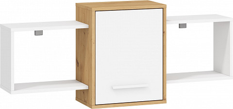 Nordis fali polc 1 ajtó - Artisan tölgy - Fehér