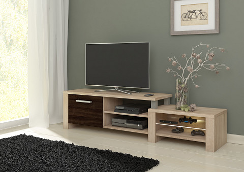 Orion TV-állvány 1 ajtó - Világos Sonoma tölgy - Sötét Sonoma tölgy