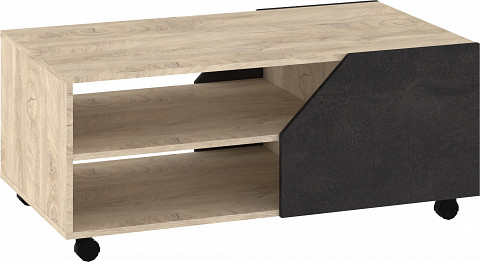 Pax 110 dohányzóasztal - Endgrain tölgy - Fehér - Beton fekete