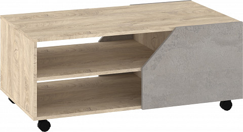 Pax 110 dohányzóasztal - Endgrain tölgy - Fehér - Beton szürke