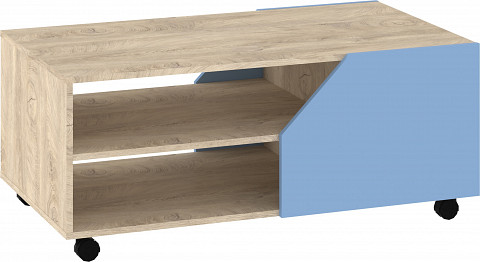 Pax 110 dohányzóasztal - Endgrain tölgy - Fehér - Világos kék