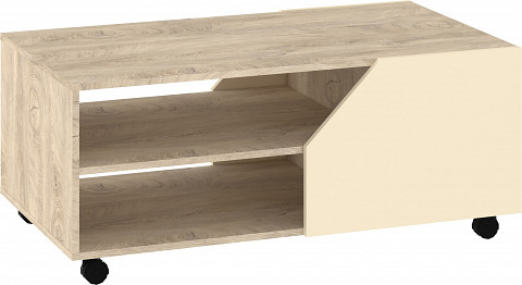 Pax 110 dohányzóasztal - Endgrain tölgy - Fehér - Krém