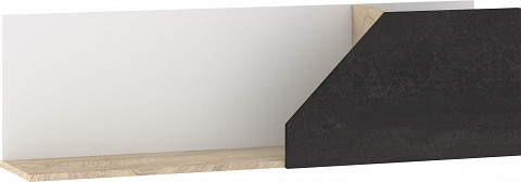 Pax 120 fali polc - Endgrain tölgy - Fehér - Beton fekete