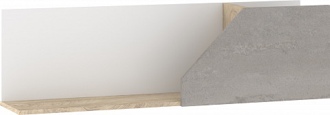 Pax 120 fali polc - Endgrain tölgy - Fehér - Beton szürke