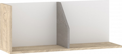 Pax 90 fali polc - Endgrain tölgy - Fehér - Beton szürke
