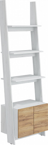 Rack 60 1D könyvespolc 2 ajtó - Fehér tölgy - Arany tölgy