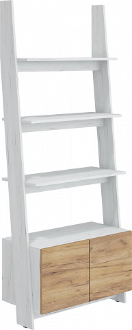 Rack 80 1D könyvespolc 2 ajtó - Fehér tölgy - Arany tölgy