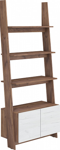 Rack 80 1D könyvespolc 2 ajtó - Tobacco tölgy - Fehér tölgy