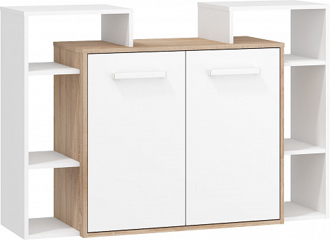 Rio komód 2 ajtó - Világos Sonoma tölgy - Fehér